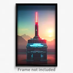 Pixel Art Poster - Advanced Beacon (8 Bit Psychedelic Trippy Video Game Print)