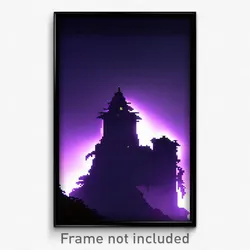 Pixel Art Poster - Dark Province (8 Bit Psychedelic Trippy Video Game Print)