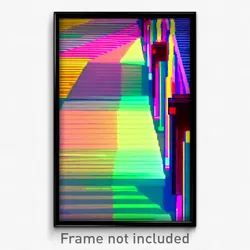 Pixel Art Poster - Multicolored Promenade (8 Bit Psychedelic Video Game Print)