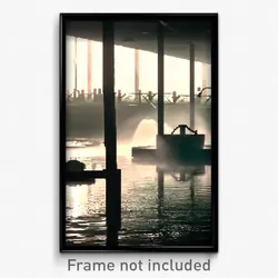 Pixel Art Poster - Dreary Watering Hole (8 Bit Psychedelic Video Game Print)