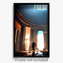 Pixel Art Poster - Dark Rome (8 Bit Psychedelic Trippy Weird Video Game Print)