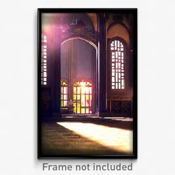 Pixel Art Poster - Stunning Manor (8 Bit Psychedelic Trippy Video Game Print)