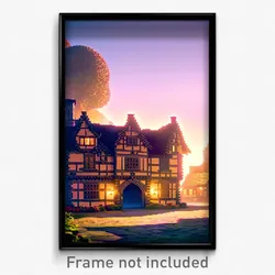 Pixel Art Poster - Bumpy Manor (8 Bit Psychedelic Trippy Weird Video Game Print)