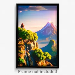 Pixel Art Poster - Bountiful Mount (8 Bit Psychedelic Trippy Video Game Print)