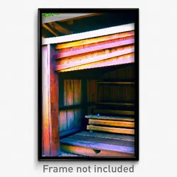 Pixel Art Poster - Wooden Dugout (8 Bit Psychedelic Trippy Video Game Print)