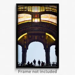 Pixel Art Poster - Monumental Barcelona (8 Bit Psychedelic Video Game Print)