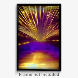 Pixel Art Poster - Golden Hyperspace (8 Bit Psychedelic Trippy Video Game Print)
