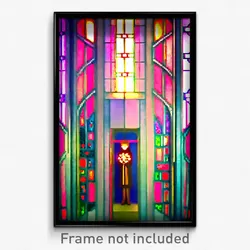 Pixel Art Poster - Extra Small Stained Glass (8 Bit Video Game Print)