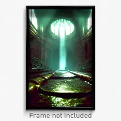 Pixel Art Poster - Deadly Sewer (8 Bit Psychedelic Trippy Video Game Print)