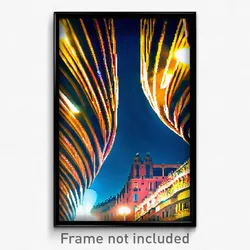 Pixel Art Poster - Famous Barcelona (8 Bit Psychedelic Trippy Video Game Print)