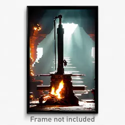 Pixel Art Poster - Awesome Forge (8 Bit Psychedelic Trippy Video Game Print)