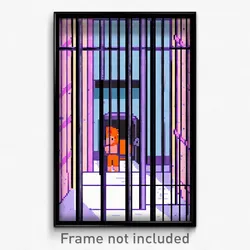 Pixel Art Poster - Adorable Jail (8 Bit Psychedelic Trippy Video Game Print)