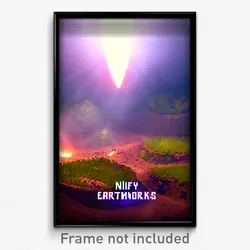 Pixel Art Poster - Nifty Earthworks (8 Bit Psychedelic Trippy Video Game Print)
