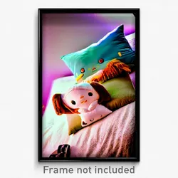 Pixel Art Poster - Adorable Pillow (8 Bit Psychedelic Trippy Video Game Print)