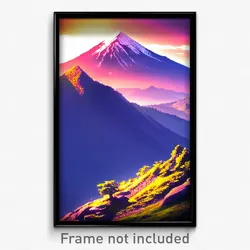 Pixel Art Poster - Majestic Mountain (8 Bit Psychedelic Trippy Video Game Print)