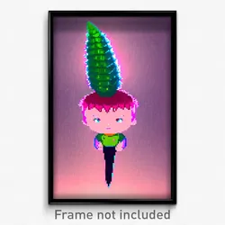 Pixel Art Poster - Cute Spike (8 Bit Psychedelic Trippy Weird Video Game Print)