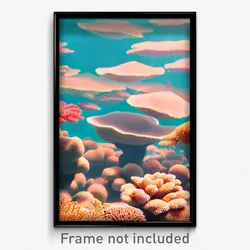 Pixel Art Poster - Unimaginable Coral Reef (8 Bit Psychedelic Video Game Print)