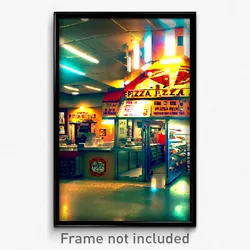 Pixel Art Poster - Tremendous Pizza Shop (8 Bit Psychedelic Video Game Print)