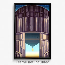 Pixel Art Poster - Bountiful Silo (8 Bit Psychedelic Trippy Video Game Print)
