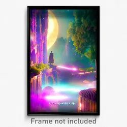 Pixel Art Poster - Extra Small Dreamscape (8 Bit Psychedelic Video Game Print)