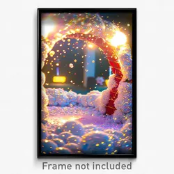 Pixel Art Poster - Bubbly Hearth (8 Bit Psychedelic Trippy Video Game Print)