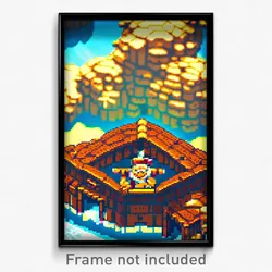 Pixel Art Poster - Nutty Fort (8 Bit Psychedelic Trippy Weird Video Game Print)
