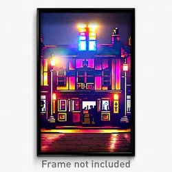 Pixel Art Poster - Humongous Pub (8 Bit Psychedelic Trippy Video Game Print)