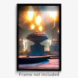 Pixel Art Poster - Gargantuan Hearth (8 Bit Psychedelic Trippy Video Game Print)