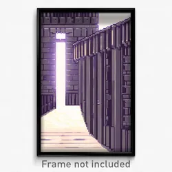 Pixel Art Poster - Empty Battlements (8 Bit Psychedelic Trippy Video Game Print)