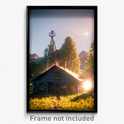 Pixel Art Poster - Hidden Homestead (8 Bit Psychedelic Trippy Video Game Print)