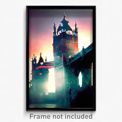 Pixel Art Poster - Monstrous London (8 Bit Psychedelic Trippy Video Game Print)