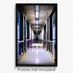 Pixel Art Poster - Steel Hallway (8 Bit Psychedelic Trippy Video Game Print)