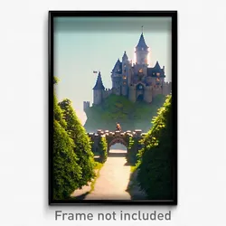 Pixel Art Poster - Enormous Castle (8 Bit Psychedelic Trippy Video Game Print)