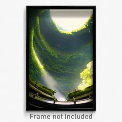 Pixel Art Poster - Circular Rainforest (8 Bit Psychedelic Video Game Print)