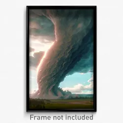 Pixel Art Poster - Monstrous Tornado (8 Bit Psychedelic Trippy Video Game Print)