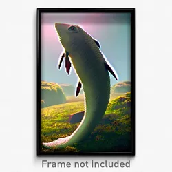 Pixel Art Poster - Squiggly Pike (8 Bit Psychedelic Trippy Video Game Print)