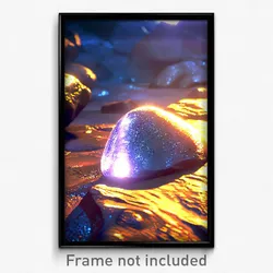 Pixel Art Poster - Shiny Rock (8 Bit Psychedelic Trippy Weird Video Game Print)