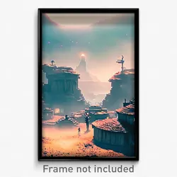 Pixel Art Poster - Thick Outpost (8 Bit Psychedelic Trippy Video Game Print)