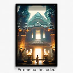 Pixel Art Poster - Unimaginable Temple (8 Bit Psychedelic Video Game Print)