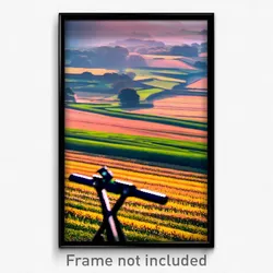 Pixel Art Poster - Dramatic Fields (8 Bit Psychedelic Trippy Video Game Print)