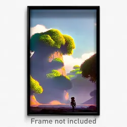 Pixel Art Poster - Fluffy Outland (8 Bit Psychedelic Trippy Video Game Print)