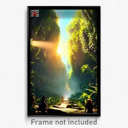 Pixel Art Poster - International Jungle (8 Bit Psychedelic Video Game Print)