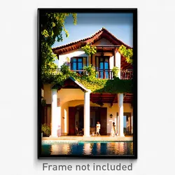 Pixel Art Poster - Beloved Villa (8 Bit Psychedelic Trippy Video Game Print)