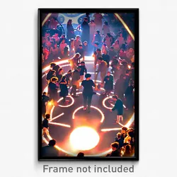 Pixel Art Poster - Crowded Circle (8 Bit Psychedelic Trippy Video Game Print)