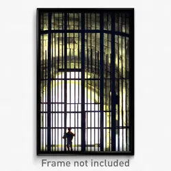 Pixel Art Poster - Haunting Jail (8 Bit Psychedelic Trippy Video Game Print)