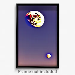 Pixel Art Poster - Wide Moon (8 Bit Psychedelic Trippy Weird Video Game Print)