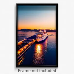 Pixel Art Poster - Gorgeous Ferry (8 Bit Psychedelic Trippy Video Game Print)