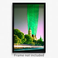 Pixel Art Poster - Green Budapest (8 Bit Psychedelic Trippy Video Game Print)