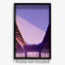 Pixel Art Poster - Infinite Roof (8 Bit Psychedelic Trippy Video Game Print)