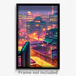 Pixel Art Poster - Mushy Indian City (8 Bit Psychedelic Trippy Video Game Print)